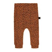 Babystyling baby slim fit broek met all over print bruin/zwart - thumbnail