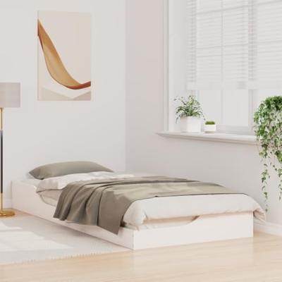 Bedframe Wit 80 x 210 cm Massief grenenhout Bedframe Wit 80 x 210 cm Massief grenenhout