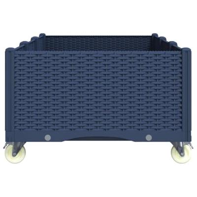 VidaXL Plantenbak met wielen 150x80x54 cm polypropeen blauwgrijs VidaXL Plantenbak met wielen 150x80x54 cm polypropeen blauwgrijs