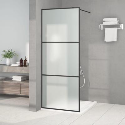 VidaXL Inloopdouchewand 80x195 cm mat esg-glas zwart VidaXL Inloopdouchewand 80x195 cm mat esg-glas zwart