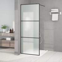 VidaXL Inloopdouchewand 80x195 cm mat esg-glas zwart - thumbnail