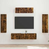 TV-kast 3 pcs Gerookt eiken - thumbnail