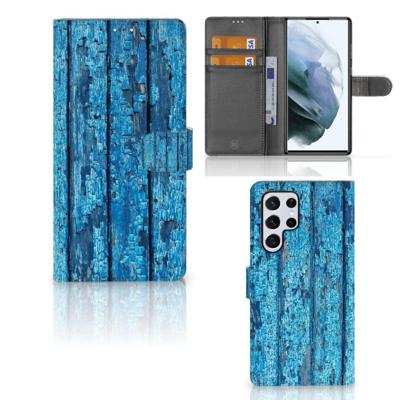 Samsung Galaxy S22 Ultra | Book Style Case | Wood Blue