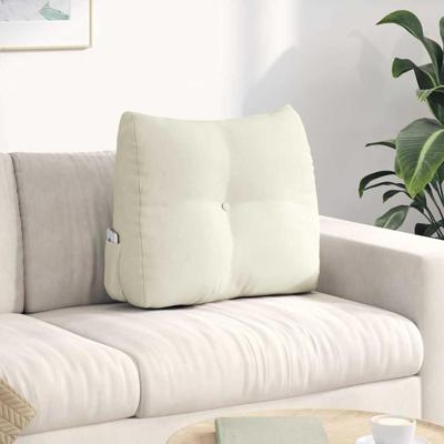 VidaXL Rugkussen crème 60 x 24 x 50 cm fluweel