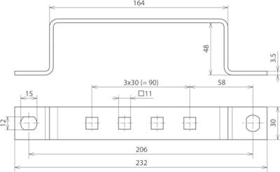 DEHN ES 4AP 11X11 V2A Aardingsrail 1 stuk(s)