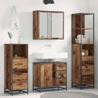 Badkamermeubelset 4 pcs Oud hout 65 x 33 x 60 cm Bewerkt hout - thumbnail