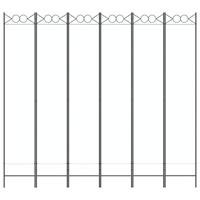 Kamerscherm met 6 panelen 240x220 cm stof wit - thumbnail
