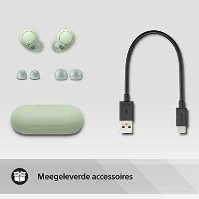 Sony WFC700NG.CE7 In Ear oordopjes Bluetooth Stereo Saliegroen Noise Cancelling Oplaadbox, Bestand tegen zweet, Volumeregeling HiFi