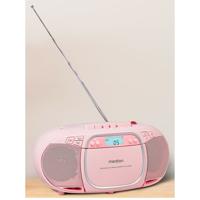 MEDION E66476 Stereo Geluidssysteem (boombox, CD-speler, MP3, cassette, draagbare cassettespeler voor kinderen, FM-radio, AUX, hoofdtelefoon, netvoeding & batterij) Roze - thumbnail