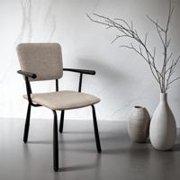 Brix Eetkamerstoel 'Finn' kleur Beige/Zwart - thumbnail