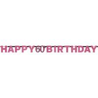 Letterbanner 60 Jaar Sparkling Roze - thumbnail