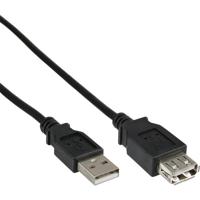 Kabel inline verleng usb-a 2.0 m/v 1.8 m zwart - thumbnail