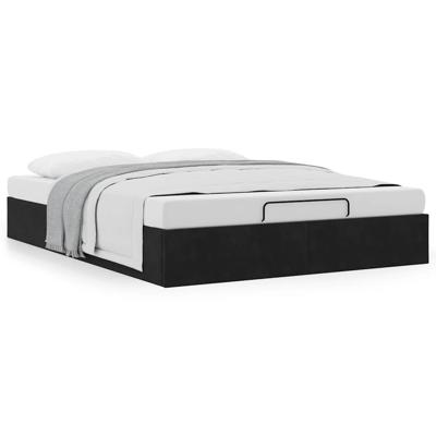 Ottoman bedframe zonder matras 160x200 cm fluweel zwart