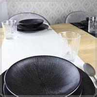 OTIX Diepe Soep Pasta Bordenset 6 Persoons Zwart 19cm Keramiek POPPY - thumbnail