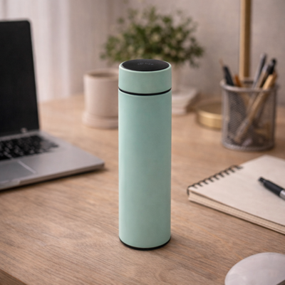 Thermosfles Blauw - Met Thermometer - 500ml