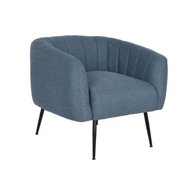 Leunstoel DKD Home Decor Blauw Zwart Gouden Schuim Hout Metaal 81 x 75 x 73 cm