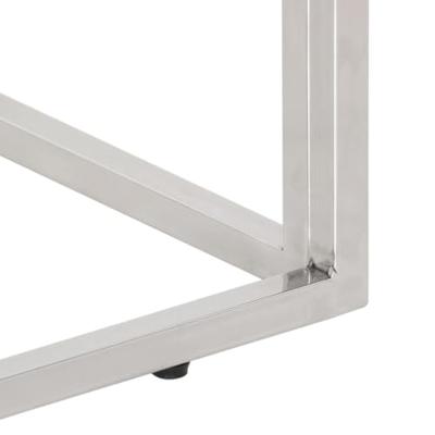 Wandtafel roestvrij staal en massief acaciahout zilverkleurig Wandtafel roestvrij staal en massief acaciahout zilverkleurig