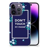 Apple iPhone 14 Pro Silicone-hoesje Flowers Blue DTMP - thumbnail