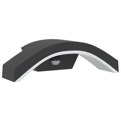 VidaXL Buitenwandlampen 2 st led met sensors gegoten aluminium zwart