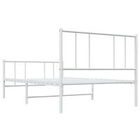Bedframe met hoofd- en voeteneinde metaal wit 90x200 cm - thumbnail