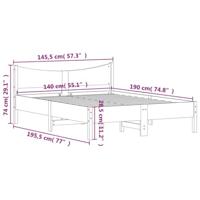 Bedframe massief grenenhout wasbruin 140x190 cm - thumbnail