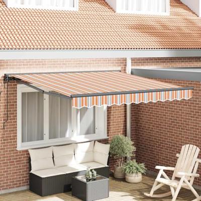 VidaXL Inklapbaar zonnescherm blauw en oranje 350 x 250 cm