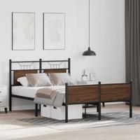 Bedframe zonder matras bewerkt hout bruin eikenkleur 120x200 cm - thumbnail