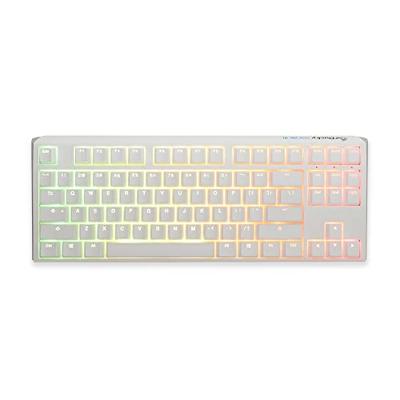 Ducky one 3 classic pure white tkl rgb mechanisch toetsenbord (wit, us lay-out (qwerty), cherry mx silent red, 80% (tkl) , rgb leds, double-shot pbt, hot-swappable, quack mechanics)