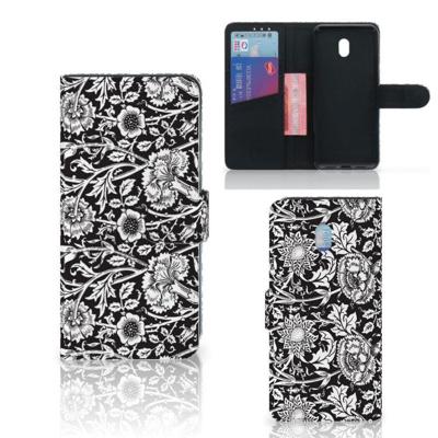 Xiaomi Redmi 8A Hoesje Black Flowers Xiaomi Redmi 8A Hoesje Black Flowers