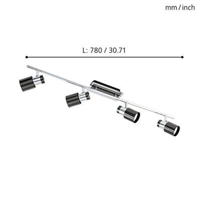 Eglo Spots GU10Davida 4-lichts nikkel zwart - 30835
