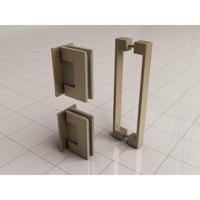 Scharnierset En Greep tbv Profielloze Nisdeur Wiesbaden Less Geborsteld Messing - thumbnail