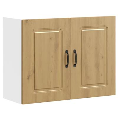 Keukenwandkast Kalmar bewerkt hout artisanaal eikenkleur