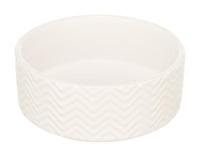 TRIXIE VOERBAK / DRINKBAK WAVE KERAMIEK WIT 20 CM 1,6 LTR - thumbnail
