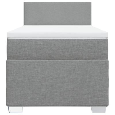 Boxspring met matras stof lichtgrijs 140x190 cm - thumbnail