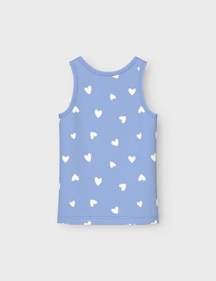 Name it 4-pak meisjes hemdjes - Serenity Heart - Multipack katoenen onderhemden kinderen