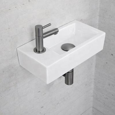 Fonteinset Glans Wit Wiesbaden Color Gunmetal (kraangat links)