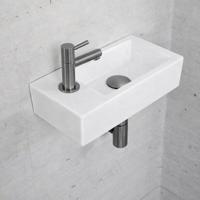 Fonteinset Glans Wit Wiesbaden Color Gunmetal (kraangat links) - thumbnail