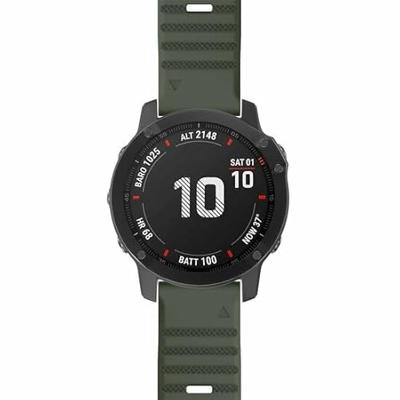 By Qubix - Siliconen bandje - Leger groen - Compatible met Garmin Instinct 3-50mm - Compatible Garmin bandje