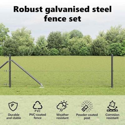 VidaXL Afrasteringspaal grijs 10 x 0,6 m (19 x 19 mm gaas)