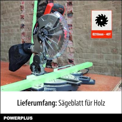 Accu-verstekzaag 20V Ø210mm - DUAL POWER POWDP2550 - Geleverd zonder accu en lader