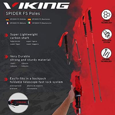 Kije Viking Spider FS Zwart/rood 130 cm