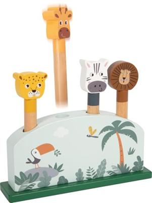Inlegspel springende dieren SAFARI baby SMALL FOOT meerkleurig