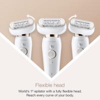 Braun Silk-épil 9 Flex 9-010 - Epilator Voor Vrouwen Met Flexibele Kop Voor Ontharen, Wit/Goud - thumbnail