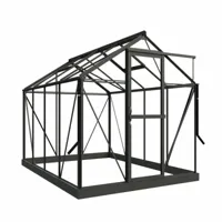 Royal Well Mary II aluminium tuinkas 212x291 cm groengrijs- - Veiligheidsglas- Royal Well - thumbnail