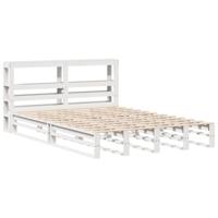 Bedframe zonder matras massief grenenhout wit 120x190 cm - thumbnail