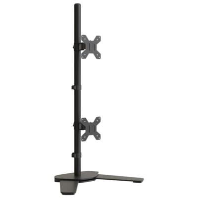 VidaXL Monitorstandaard dubbel vesa 75/100 mm staal zwart