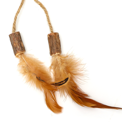 Nobleza Kattenspeeltje - Dubbel stokje met veren aan touwtje - Matatabi