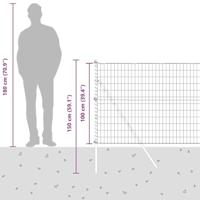 VidaXL Hek met paal grijs 1 x 10 m staal en pvc - thumbnail