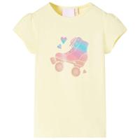 VidaXL Kindershirt 128 zachtgeel - thumbnail