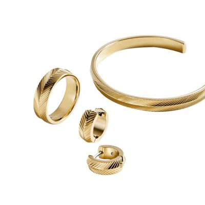 Fossil JF04118710 Ring Sadie staal goudkleurig
